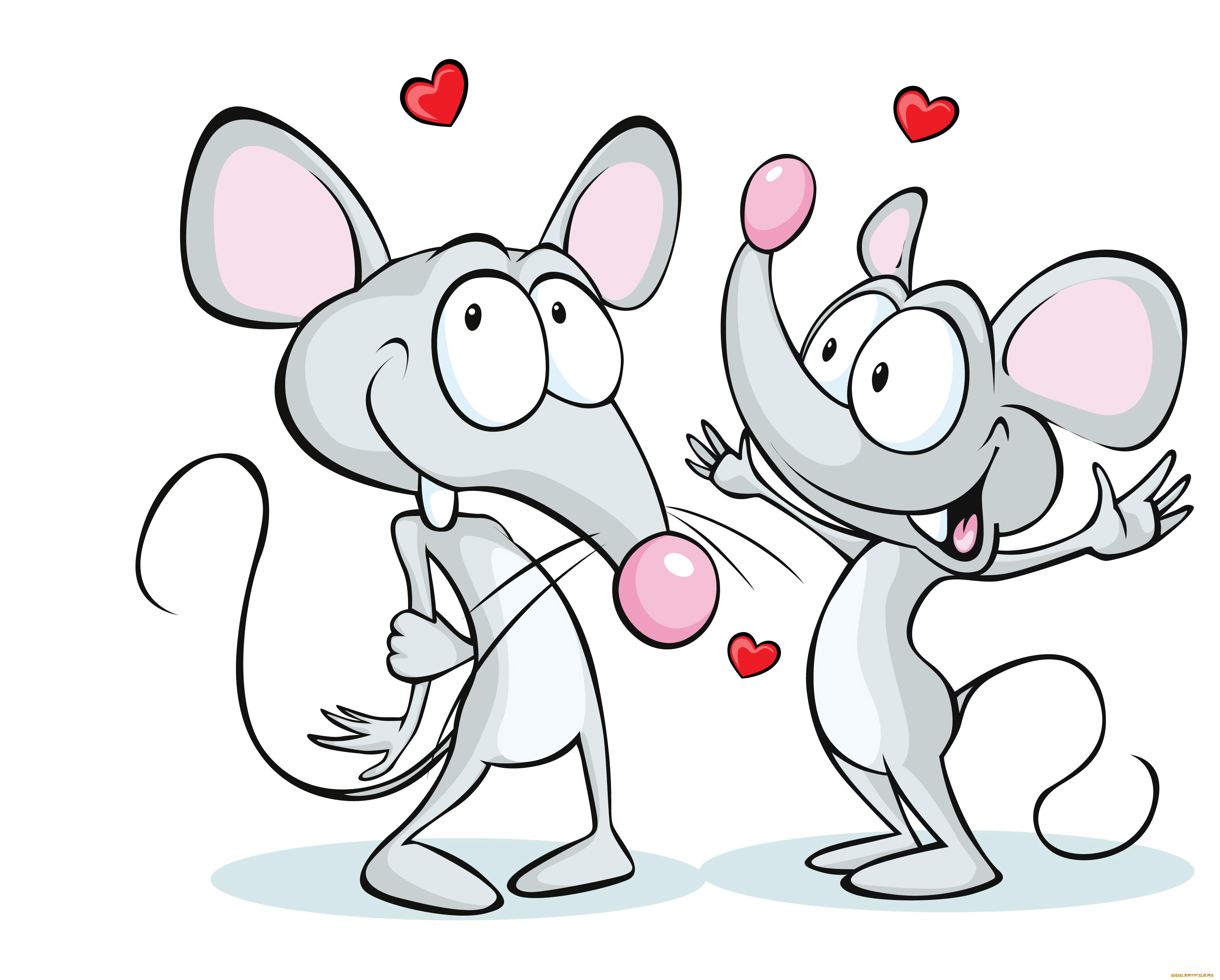  , , white, background, , , , hearts, the, lovers, of, mouse, , 